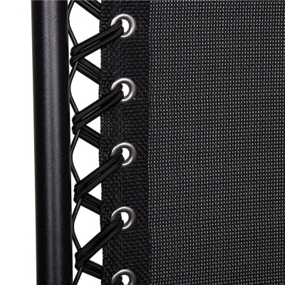 Záhradné polohovacie kreslo so strieškou SPRINGOS ZERO GRAVITY čierne