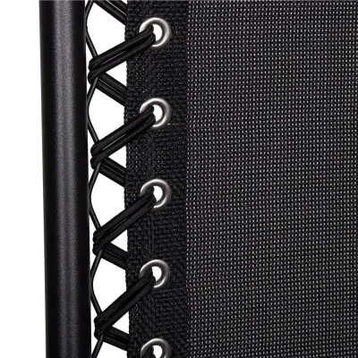 Záhradné polohovacie kreslo so strieškou SPRINGOS ZERO GRAVITY čierne