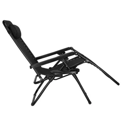 Záhradné polohovacie kreslo SPRINGOS ZERO GRAVITY čierne