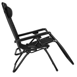 Záhradné polohovacie kreslo SPRINGOS ZERO GRAVITY čierne