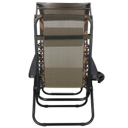 Záhradné polohovacie kreslo so strieškou SPRINGOS ZERO GRAVITY čierno-hnedé