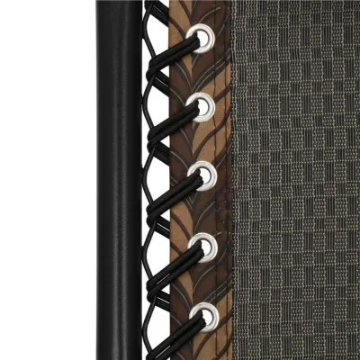 Záhradné polohovacie kreslo so strieškou SPRINGOS ZERO GRAVITY čierno-hnedé