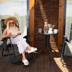 Záhradné polohovacie kreslo SPRINGOS ZERO GRAVITY hnedé