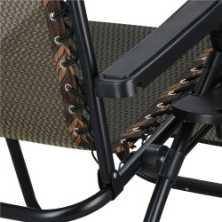 Záhradné polohovacie kreslo SPRINGOS ZERO GRAVITY hnedé