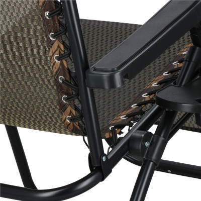 Záhradné polohovacie kreslo SPRINGOS ZERO GRAVITY hnedé