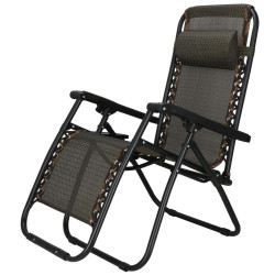 Záhradné polohovacie kreslo SPRINGOS ZERO GRAVITY hnedé