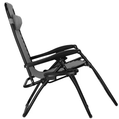 Záhradné polohovacie kreslo SPRINGOS ZERO GRAVITY svetlo šedé