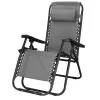 Záhradné polohovacie kreslo SPRINGOS ZERO GRAVITY svetlo šedé