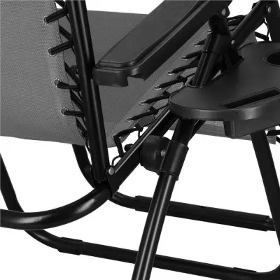 Záhradné polohovacie kreslo SPRINGOS ZERO GRAVITY svetlo šedé