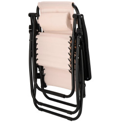 Záhradné polohovacie kreslo SPRINGOS ZERO GRAVITY krémové