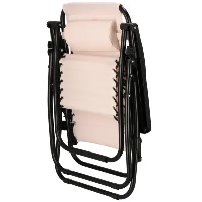 Záhradné polohovacie kreslo SPRINGOS ZERO GRAVITY krémové