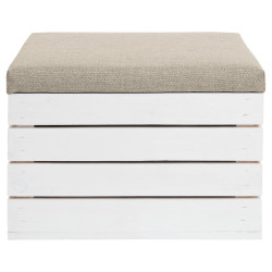 Taburet s úložným priestorom SPRINGOS DOMIO biely/béžový