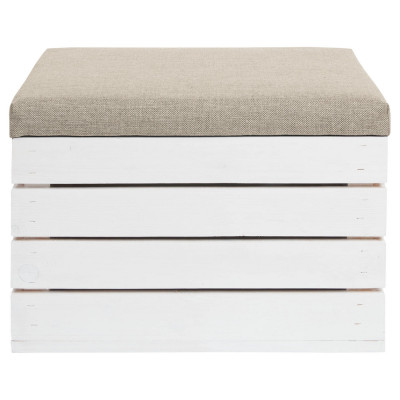 Taburet s úložným priestorom SPRINGOS DOMIO biely/béžový