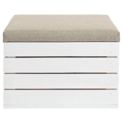 Taburet s úložným priestorom SPRINGOS DOMIO biely/béžový