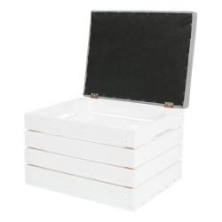 Taburet s úložným priestorom SPRINGOS DOMIO biely/béžový