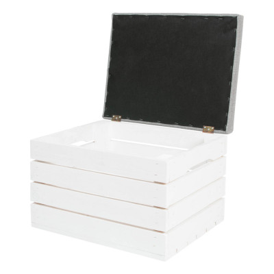 Taburet s úložným priestorom SPRINGOS DOMIO biely/béžový