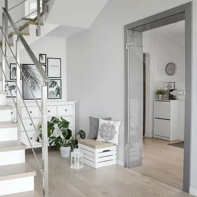 Taburet s úložným priestorom SPRINGOS DOMIO biely/béžový