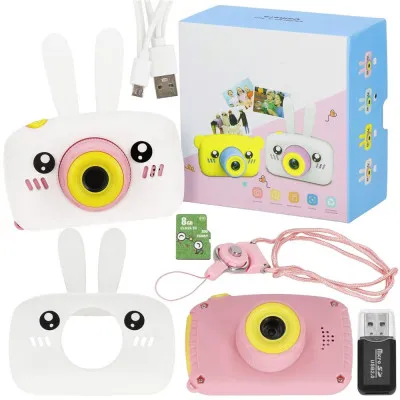 Detský digitálny fotoaparát 40Mpx 8GB SPRINGOS MINGO bielo-ružový