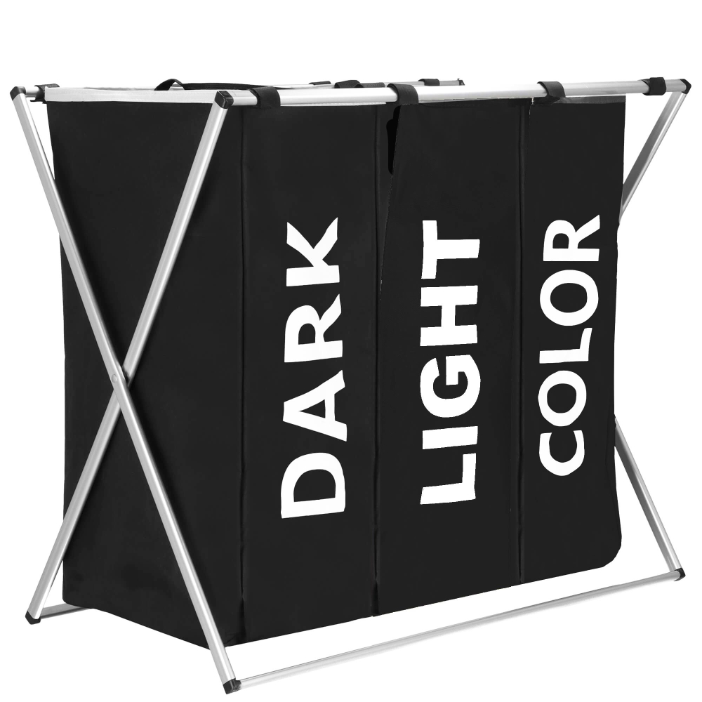 Kôš na bielizeň so stojanom 3 oddiely 146l SPRINGOS HA0100 čierny