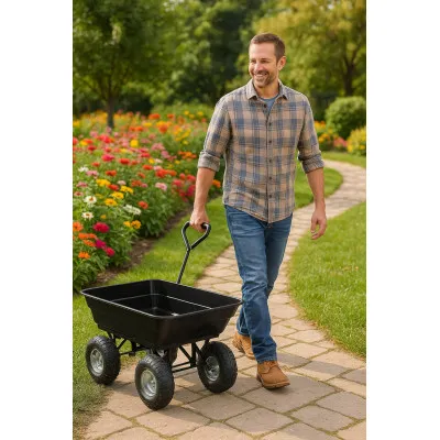 Záhradný vozík so sklopnou korbou 250 kg SPRINGOS GA0083 čierny