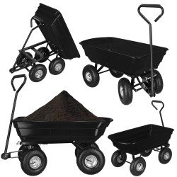 Záhradný vozík so sklopnou korbou 250 kg SPRINGOS GA0083 čierny