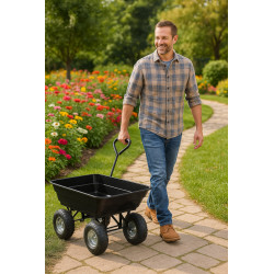 Záhradný vozík so sklopnou korbou 250 kg SPRINGOS GA0014 čierny