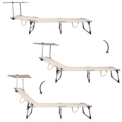 Záhradné polohovacie lehátko SPRINGOS POOL béžové