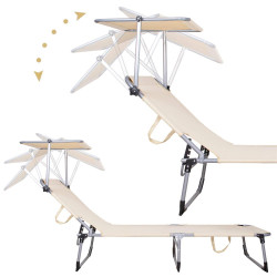 Záhradné polohovacie lehátko SPRINGOS POOL béžové