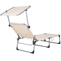 Záhradné polohovacie lehátko SPRINGOS POOL béžové