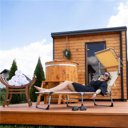 Záhradné polohovacie lehátko SPRINGOS POOL béžové