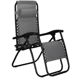 Záhradné polohovacie kreslo SPRINGOS ZERO GRAVITY šedé