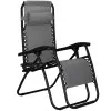 Záhradné polohovacie kreslo SPRINGOS ZERO GRAVITY šedé