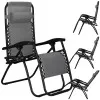Záhradné polohovacie kreslo SPRINGOS ZERO GRAVITY šedé