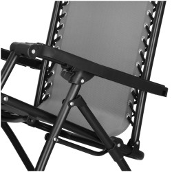 Záhradné polohovacie kreslo SPRINGOS ZERO GRAVITY šedé