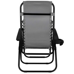 Záhradné polohovacie kreslo SPRINGOS ZERO GRAVITY šedé
