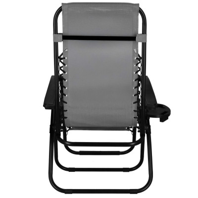 Záhradné polohovacie kreslo SPRINGOS ZERO GRAVITY šedé