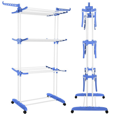 Vertikálny sušiak na bielizeň SPRINGOS MIXER bielo-modrý