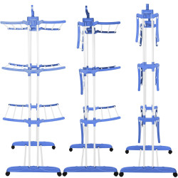 Vertikálny sušiak na bielizeň SPRINGOS MIXER bielo-modrý