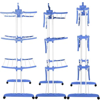Vertikálny sušiak na bielizeň SPRINGOS MIXER bielo-modrý