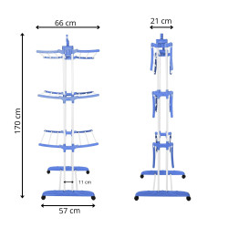 Vertikálny sušiak na bielizeň SPRINGOS MIXER bielo-modrý
