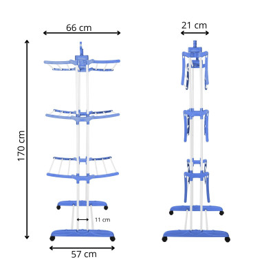 Vertikálny sušiak na bielizeň SPRINGOS MIXER bielo-modrý