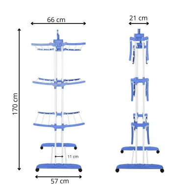 Vertikálny sušiak na bielizeň SPRINGOS MIXER bielo-modrý