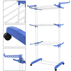 Vertikálny sušiak na bielizeň SPRINGOS MIXER bielo-modrý