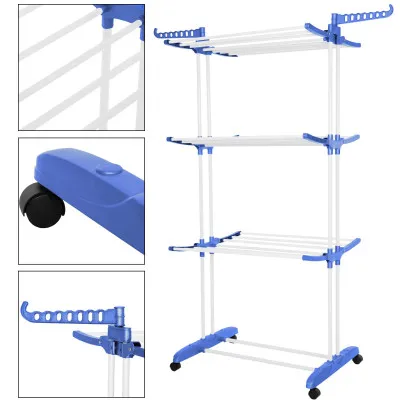 Vertikálny sušiak na bielizeň SPRINGOS MIXER bielo-modrý