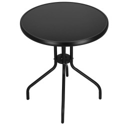 Záhradný stolík 60 cm SPRINGOS BISTRO BLACK čierny