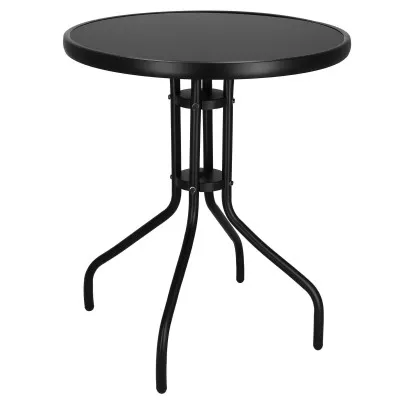 Záhradný stolík 60 cm SPRINGOS BISTRO BLACK čierny