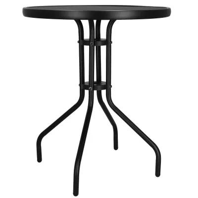 Záhradný stolík 60 cm SPRINGOS BISTRO BLACK čierny