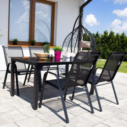 Záhradné kreslo SPRINGOS MONZA GF0103 čierne