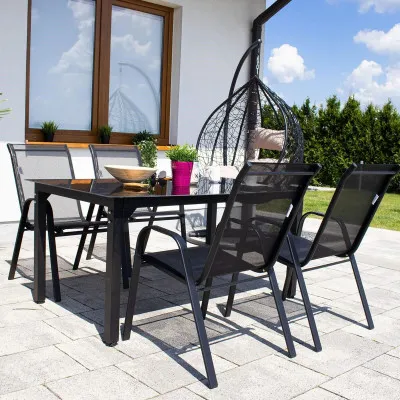 Záhradné kreslo SPRINGOS MONZA GF0103 čierne