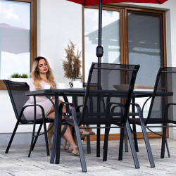 Záhradné kreslo SPRINGOS MONZA GF0103 čierne